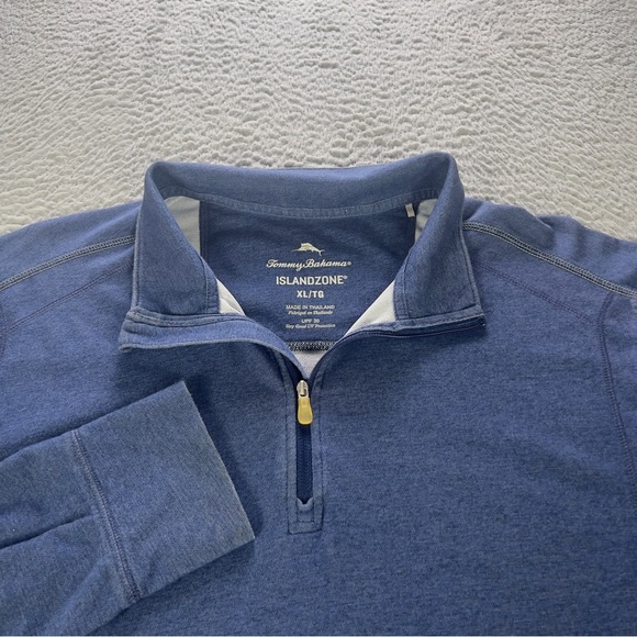Tommy Bahama Other - Tommy Bahama Pullover Mens XL Blue IslandZone Quarter Zip Long Sleeve Preppy